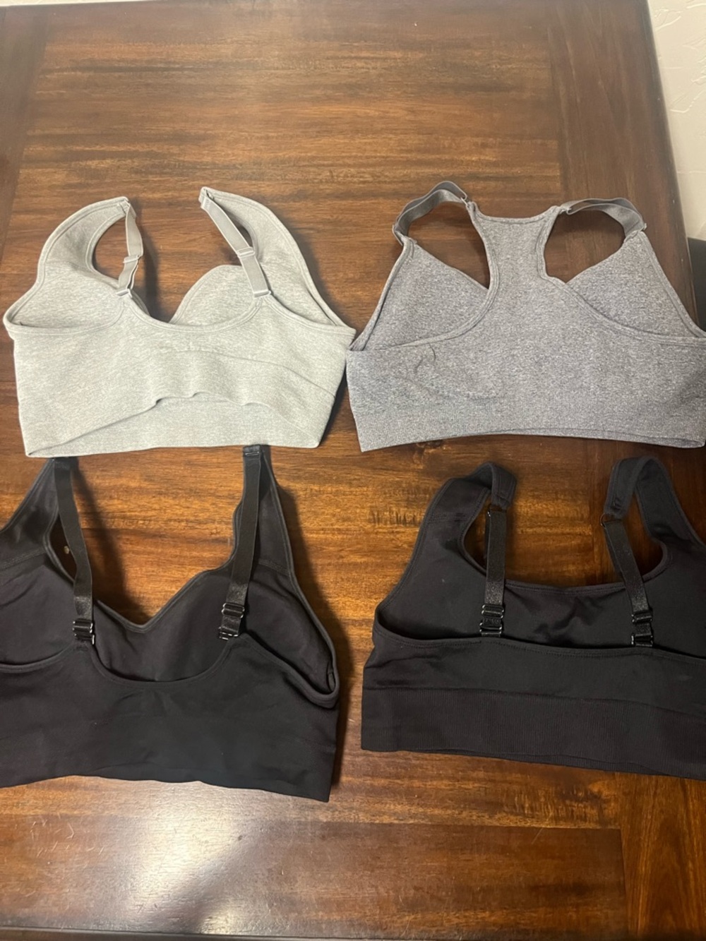 NWOT Puma Women's Sports Bra Set in Light Gray, Heather Gray White & Black - Picture 2 of 2